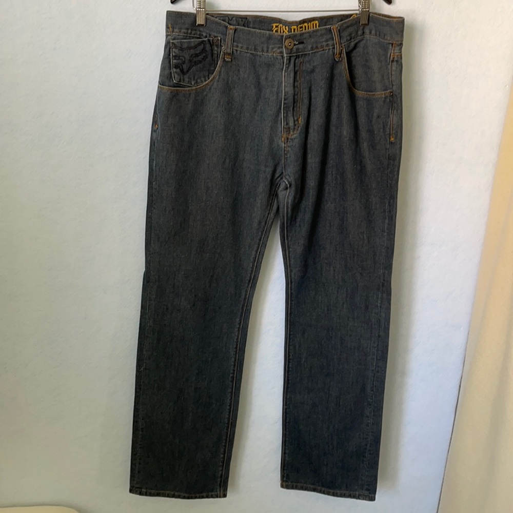 Fox Denim DarkWash Relaxed Straight Throttle Jeans